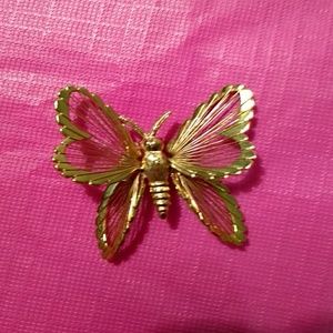 Monet Multi-Textured Gold Butterfly